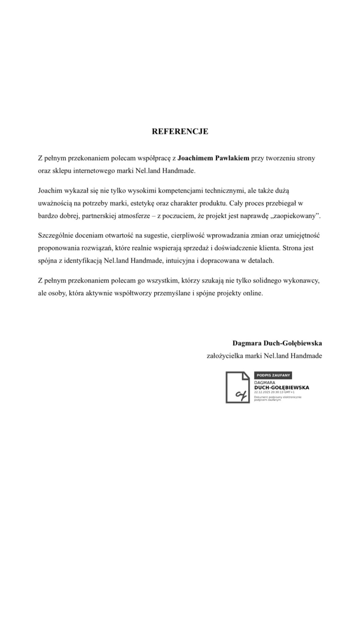 Opinia o współpracy z Flextstore Design